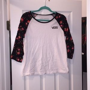 Vans floral baseball tee